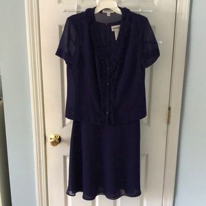 Advent Purple chiffon dress with topper - Danny & Nicole. Easy wear, easy care